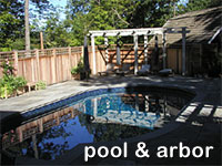 click for images of the pool and arbor area